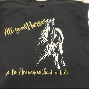 Kids Black Horse Graphic T-Shirt